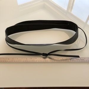Faux Leather Obi-Style Wrap Belt